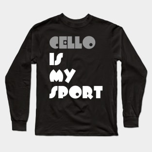 Cello Is My Sport Typography White Design Long Sleeve T-Shirt